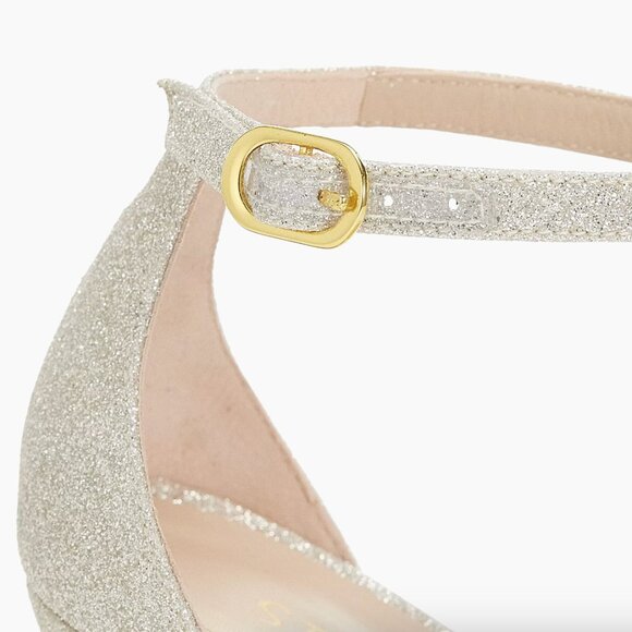 Stuart Weitzman - Nudistcurve Glitter Kitten Heel Sandal - Picture 9 of 11